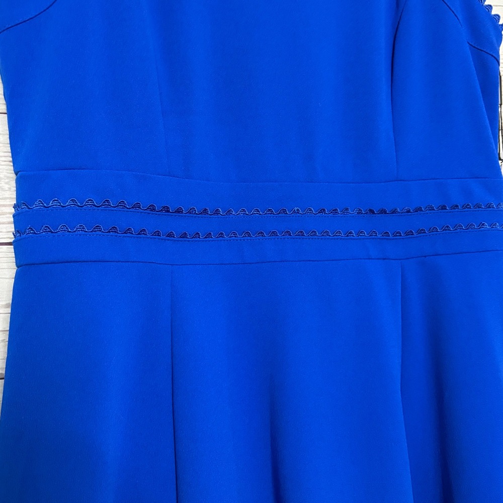 Calvin Klein Royal Blue Scalloped Fit Flare Dress CD9C19D6 NWT 8 - Picture 2 of 6